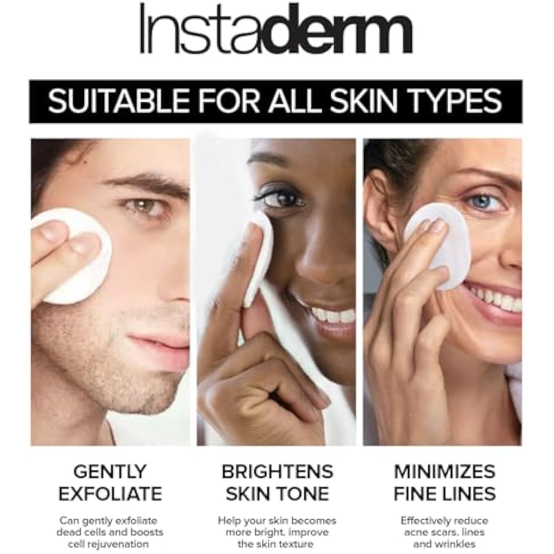 nti-Aging Exfoliating Peel Pads -Chemical Peel Pads with Glycolic, Lactic, and Salicylic Acid. Smooth’s Fine Lines, Wrinkles, Dark Spots & Skin Roughness to Enhance the Skins Texture & Tone