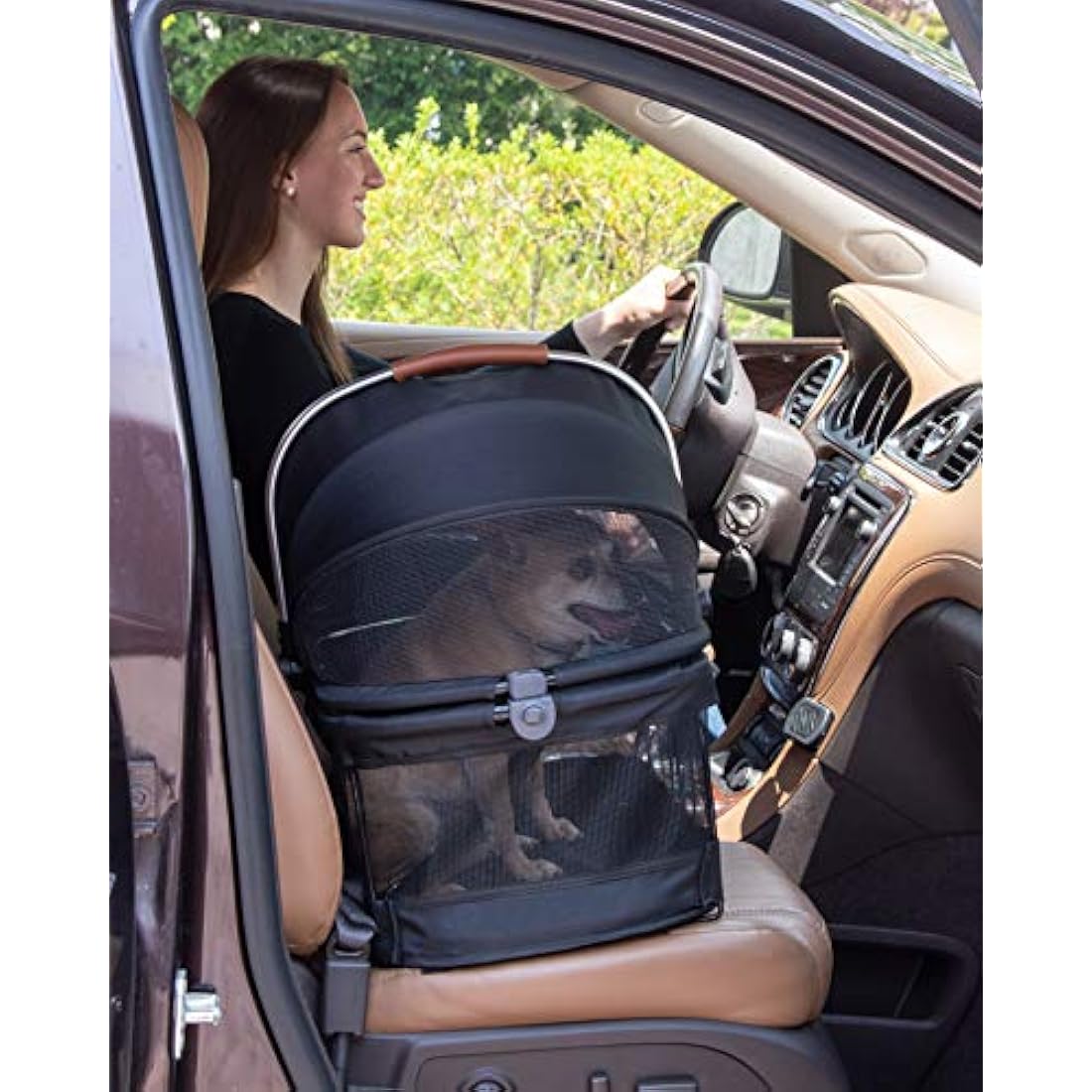Pet Gear View 360 Pet Safety Carrier & Car Seat for Small Dogs & Cats Push Button Entry