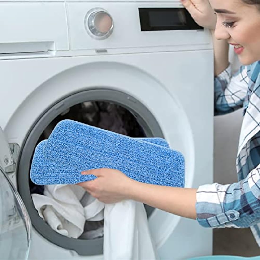Mop Pads, ILAVCOOL 6 PCS Microfiber Mop Cleaning Pads Replacement Mop Pads Suitable for Wet and Dry Mops and All Spray Mops & Reveal Mops Washable