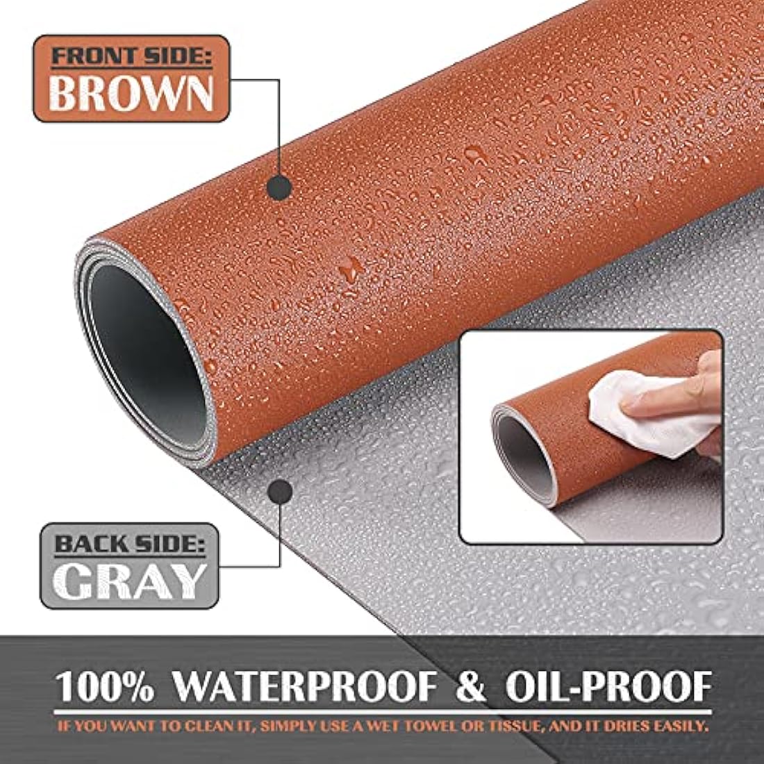 K KNODEL Large Office Leather Desk Mat, Mouse and Keyboard Pad, Computer and Laptop Mat, Desktop Protector and Cover, Writing Pad and Blotter (90x43cm, Brown)