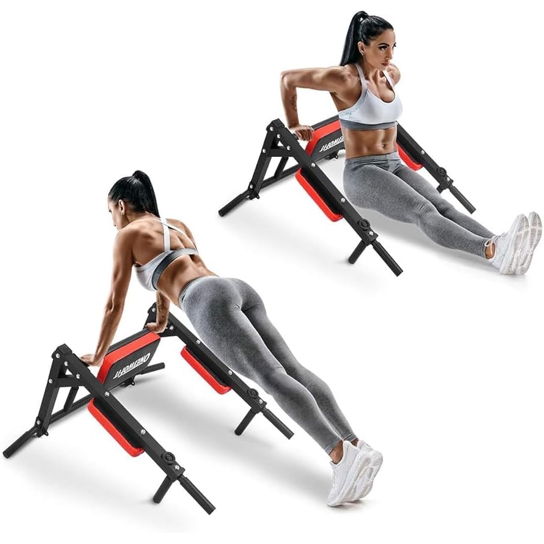 ONETWOFIT Multifunctional Wall Mounted Pull Up Bar/Chin Up bar, Dip Station for Indoor Home Gym Workout, Power Tower Set Training Equipment Fitness Dip Stand Supports to 440 Lbs