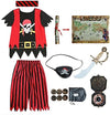 Sincere Party Kids Pirate Costume,Pirate Role Play Dress Up Set for kids Size 3-4,5-6,7-8,8-10