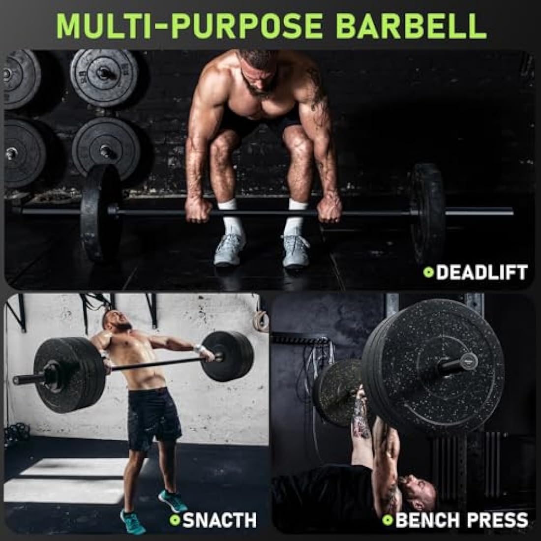 PhysKcal Olympic Barbell, 15kg/20kg Multipurpose Bar, 6.6ft/7.2ft Men's and Women’s Barbell for Weightlifting Powerlifting, 2 Inches Barbell Bar for Squat, Bench Press, Deadlift
