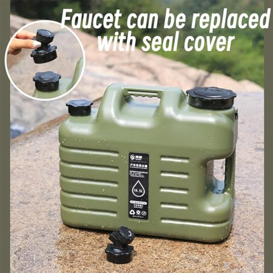 Sparkstarses Camping Water Container,11/12/18/25L Water container with tap, Two Handle Portable Water Carrier Bucket, Water Storage Tank for Outdoor Camping Fishing Party Van RV