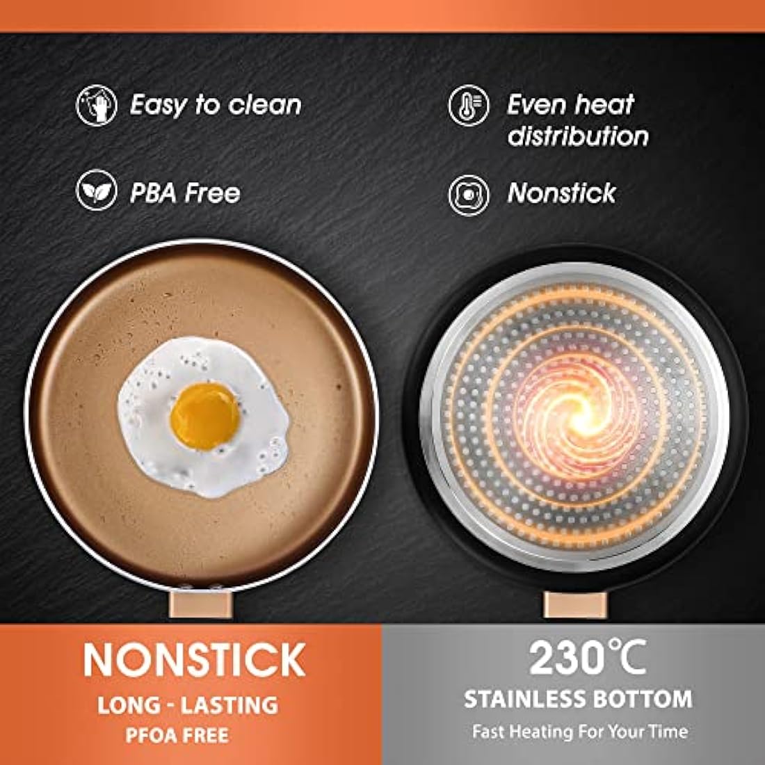 Pots and Pans Sets, Nonstick Cookware Set 9 Pieces, Induction Pan Set, Chemical-Free Kitchen Sets, Saucepan, Frying Pan, Saute pan, Black1