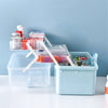 LIKEUDO 34 x 19 x 21.5 cm Blue 3-Layer First Aid Storage Box - Family and Emergency Medicine Organizer