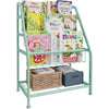 Huhote Children Kids Bookshelf, Small Bookcase, Kids Book Rack, Book and Toy Storage Organizer Display Stands Shelf for Small Place Living Room Study Children's Room (Green)
