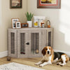 PawHut Dog Crate Furniture, Side Table Dog Kennel with Cushion, Large Door, for Medium Dogs - Walnut Brown