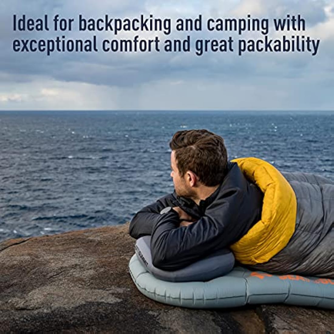 Sea to Summit - Aeros Premium Pillow R - Inflatable Travel Pillow - Soft & Comfy Brushed 50D Polyester - Lock System - Ultra-Sil Stuff Sack - For Backpacking - 34 x 24 x 11cm - Lime Green - 79g