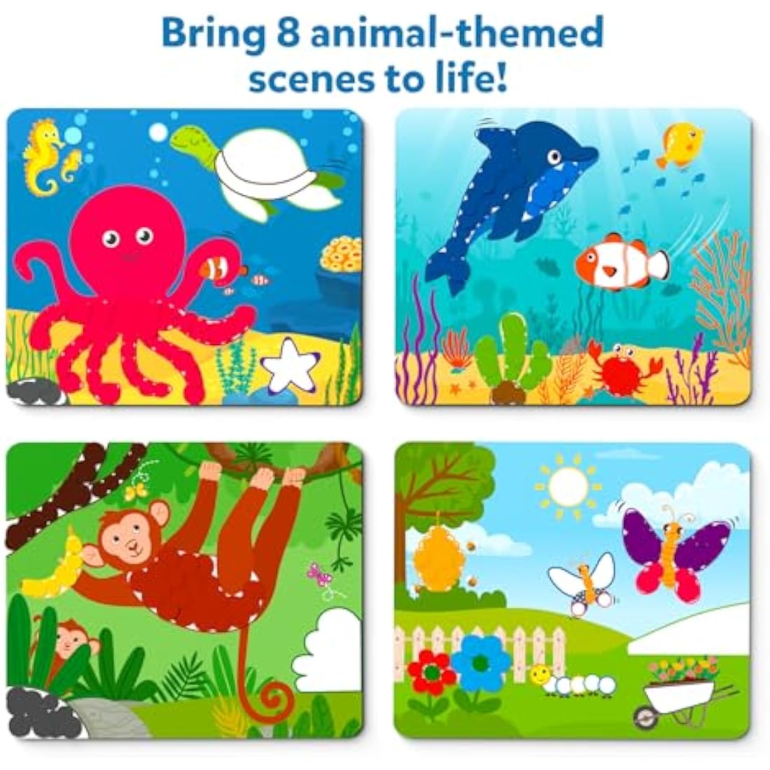 Skillmatics Dot It Sticker Art - Animals, Mess-Free Fun for Kids, 500+ Stickers, Craft Kits, DIY Activity, Travel Toys, Gifts for Boys & Girls Ages 3, 4, 5, 6, 7