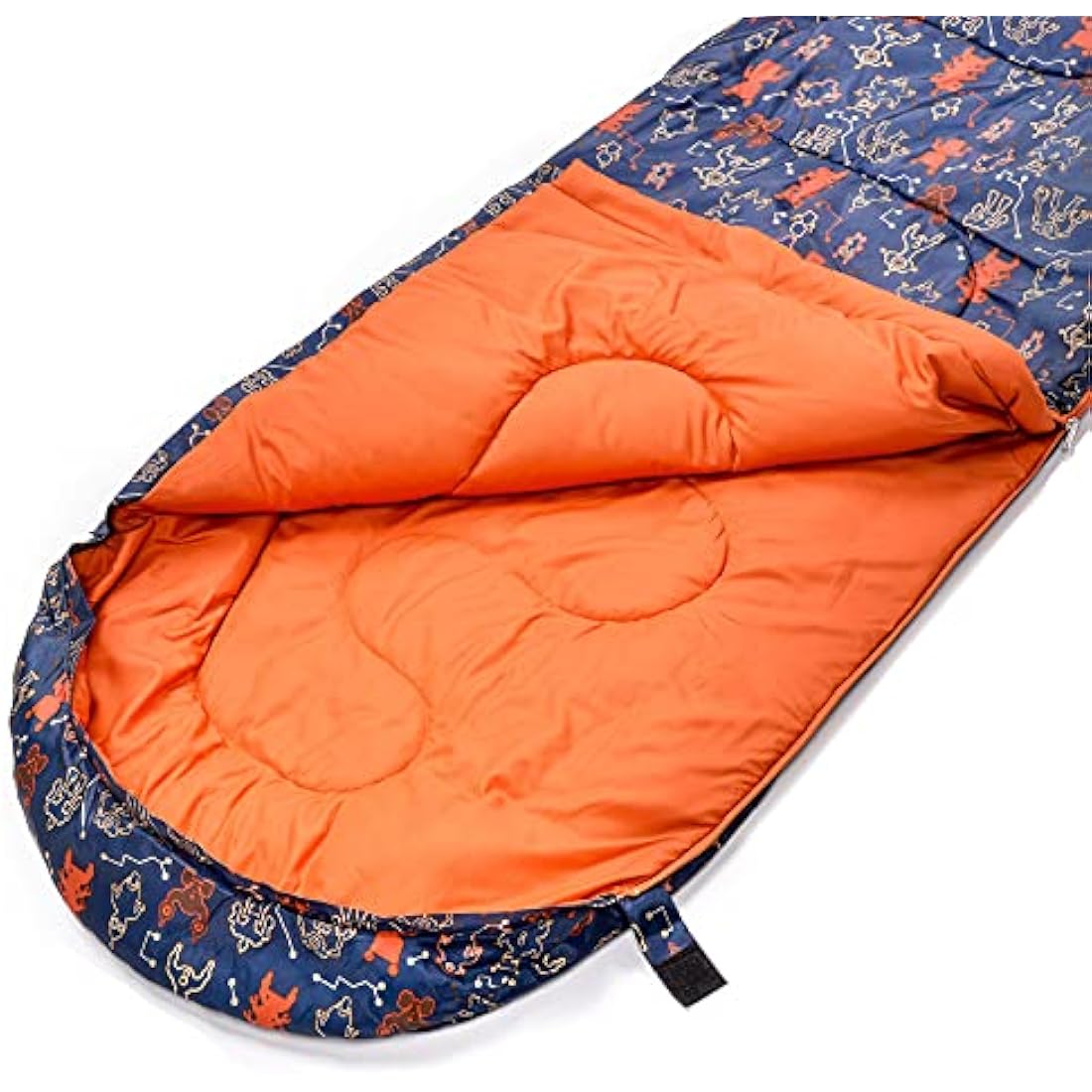 Meteor - YMER Kids Sleeping Bag – Lightweight Insulated Mummy Shape for Camping, Hiking, Travel – All Season - for Girls & Boys – for Sleepovers or Outdoor Adventures - Robot Motif