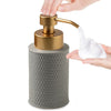 Foam Soap Dispenser with Refined and Vintage Emboss, Ceramic Hand Soap Dispenser for Bathroom (Grey)