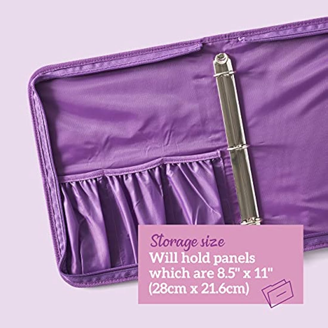 Crafter’s Companion Metal Die & Stamp Storage Folder Large - Holds Panels 9” x 11” - Includes Zip Closure Perfect for Crafting on The Go, Purple
