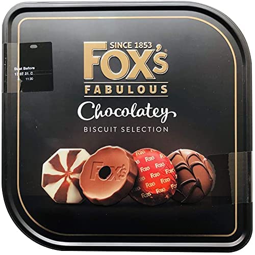 Boxed Treatz Fox's Chocolatey Biscuit Selection Box with Milk, White and Dark Chocolate Coated Varieties, Christmas Card and Neapolitan Chocolate,