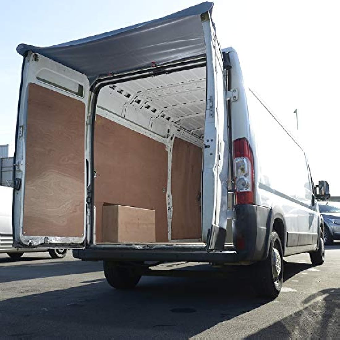 UK Custom Covers BDC508 Tailored Rear Barn Door Awning Cover Black - To Fit Iveco Daily 2014 Onwards