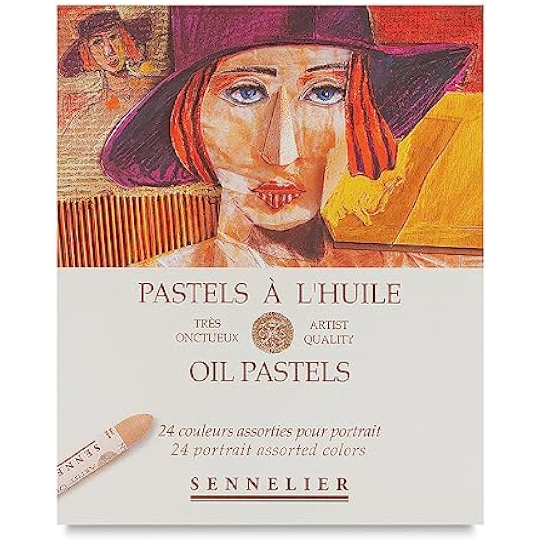 SENNELIER Cardboard Oil Pastel Set, 24 Count (Pack of 1), Portrait