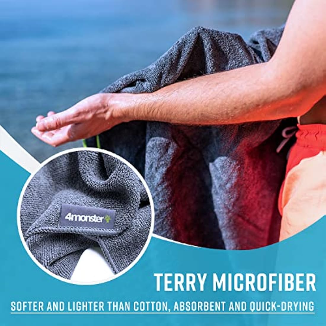 4Monster 6 Pack Microfibre Gym Towel with Accessory Bag, Quick Dry Travel Towel Super Lightweight, Ultra Absorbent Beach Camping Towel for Sports Yoga Swimming Hiking Bath and Pool (6Pack, Navy Blue)