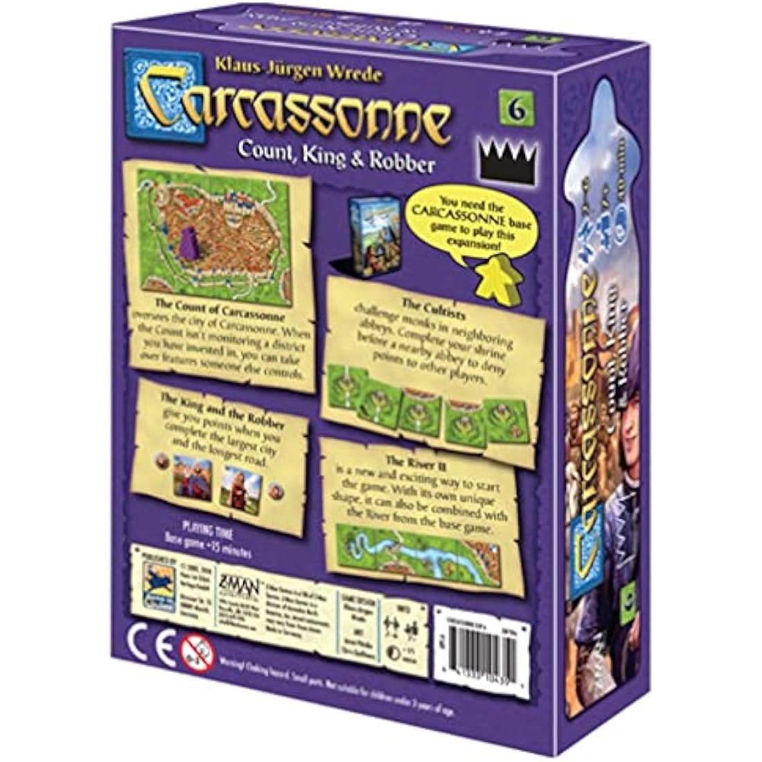 Z-Man Games Carcassonne Expansion 6: Count, King and Robber, Mixed Colours