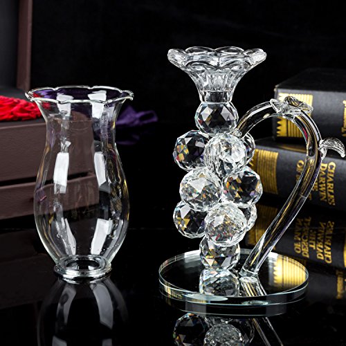 London Boutique Crystal Tea Light Candle Holders with Cover Decorative with Swarovski Crystal Elements Gift Present (Single)