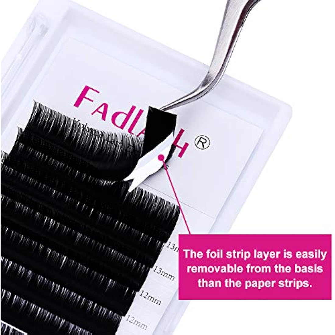 Fadlash Individual Classic Eyelash Extension 0.07mm C Curl 8-14mm Mixed Tray 1:1 Matte Black Professional Classic Individual Lashes
