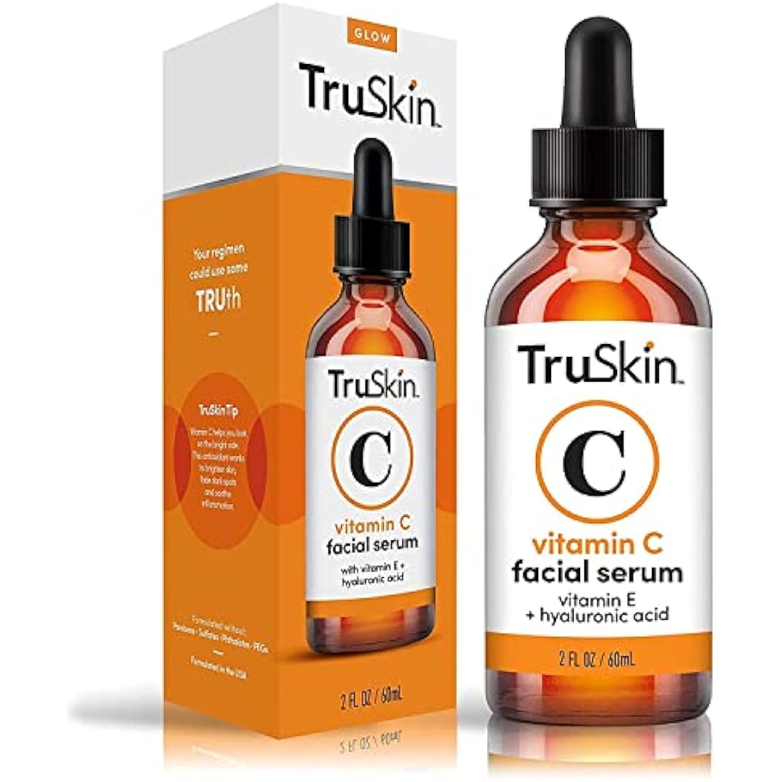 TruSkin Vitamin C Serum for Face – Anti Aging Face Serum with Vitamin C, Hyaluronic Acid, Vitamin E – Brightening Serum for Dark Spots, Even Skin Tone, Eye Area, Fine Lines & Wrinkles, 2 Fl Oz 60 ml