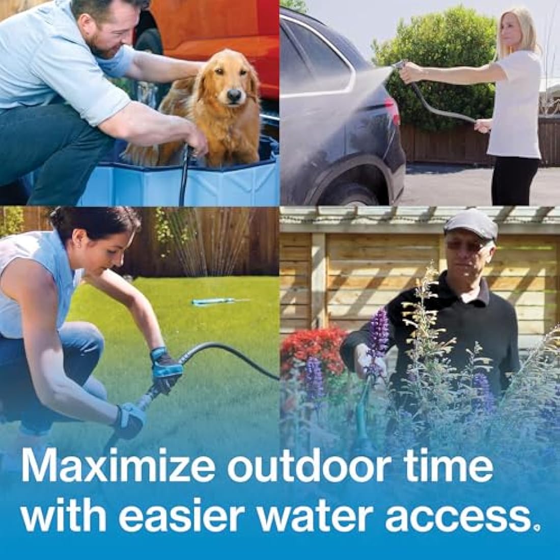 Aquor Wall Hydrant V2+, Frost-Free Outdoor Garden Faucet with Anti-Siphon and Quick Connect, 4 inch, Slate Gray Polymer