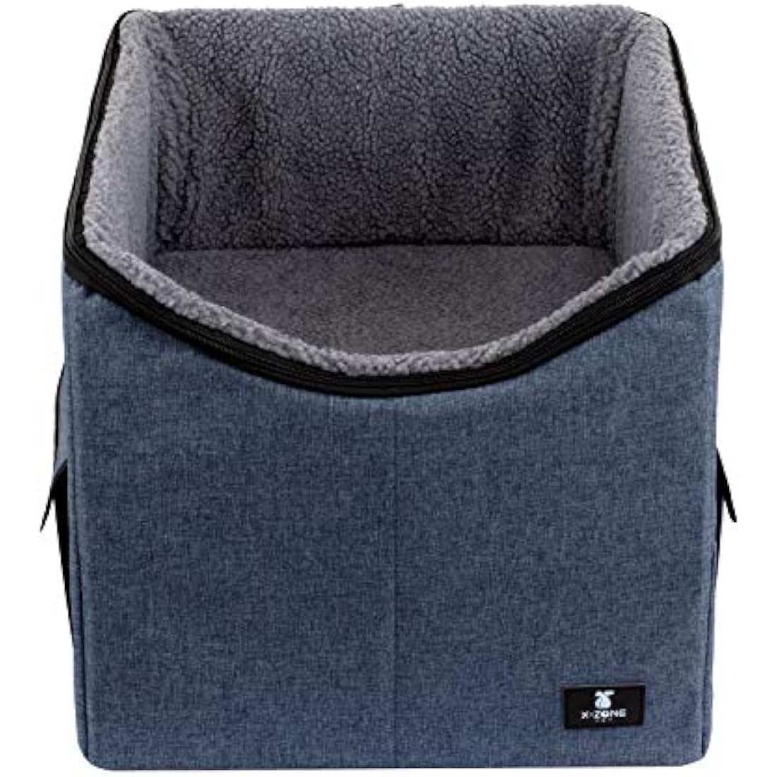 X-ZONE PET Dog Booster Car Seat/Pet Bed at Home, with Pockets and Carrying case，Easy Storage and Portable（Medium, Blue