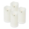 ToCi LED Candles White Diameter 7 x 12.5 cm - Set of 4 with Black Wick and Timer - 4 Flameless Real Wax Candles - Advent Candles Grave