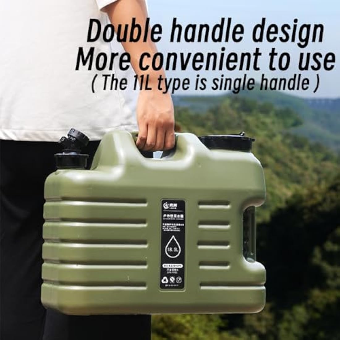 Sparkstarses Camping Water Container,11/12/18/25L Water container with tap, Two Handle Portable Water Carrier Bucket, Water Storage Tank for Outdoor Camping Fishing Party Van RV