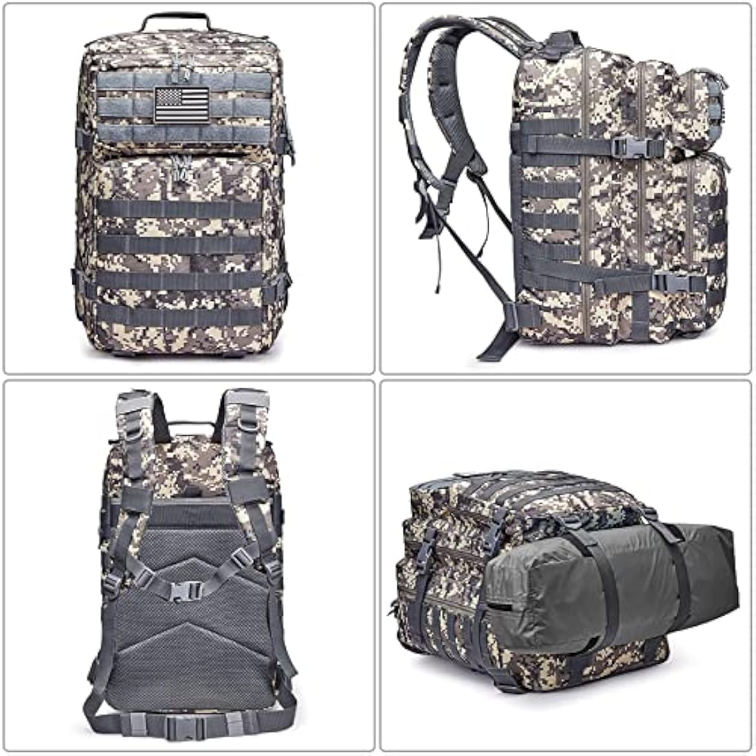G4Free 40L Molle Backpack Large Pack Molle Shoulder Bag Rucksacks Daypack for Outdoor Hiking Camping Trekking Hunting