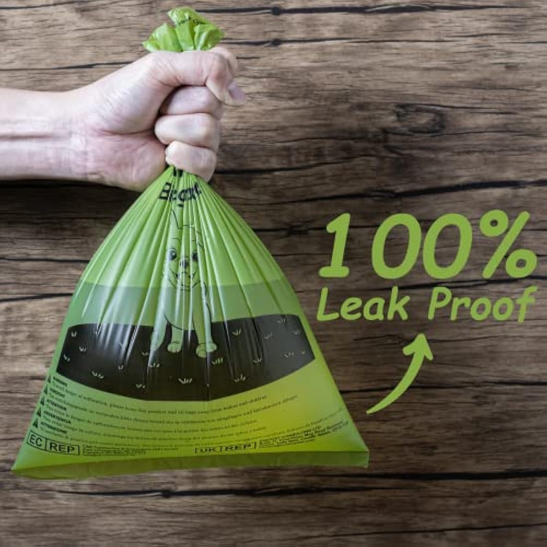GREENER WALKER Poop Bags for Dog Waste 1080 Bags, Extra Thick Strong 100% Leak Proof Biodegradable Dog Waste Bags (Brown)