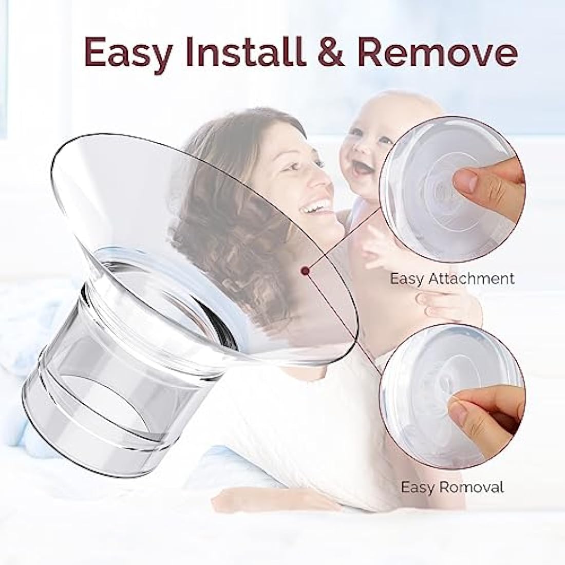 semai Flange Inserts 13mm Breast Pump Parts Compatible with Medela/Momcozy S12 Pro/S9 Pro/S12/S9/Spectra/Elvie 24mm Breast Pump Shields/Flanges, Reduce 24mm Nipple Tunnel Down to Correct Size, 4PCS