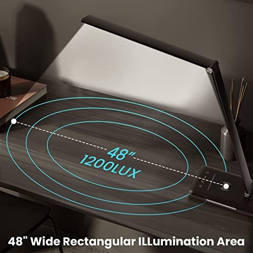 BIENSER LED Desk Lamp with Night Lighting, Fast Wireless Charger, USB Charging Port, 10 Brightness, 5 Color Modes, Dimmable Desk Lamps for Home Office, Touch Control, Auto Timer, 1200Lux Super Bright