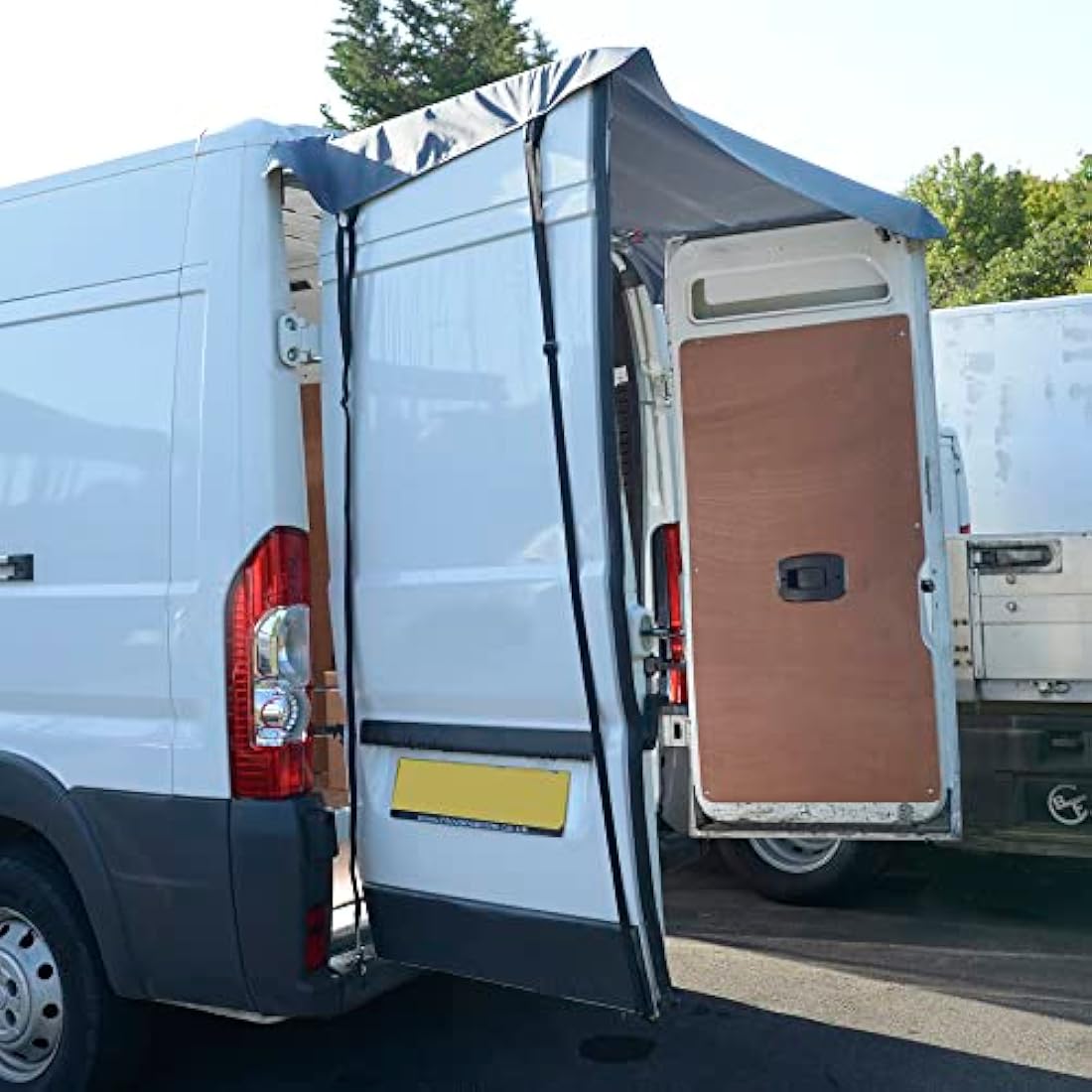 UK Custom Covers BDC508 Tailored Rear Barn Door Awning Cover Black - To Fit Iveco Daily 2014 Onwards