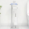 Toilet Roll Holder Free-Standing with Top Shelf, Holds 4 Rolls, Stainless Steel Bathroom Toilet Paper Dispenser