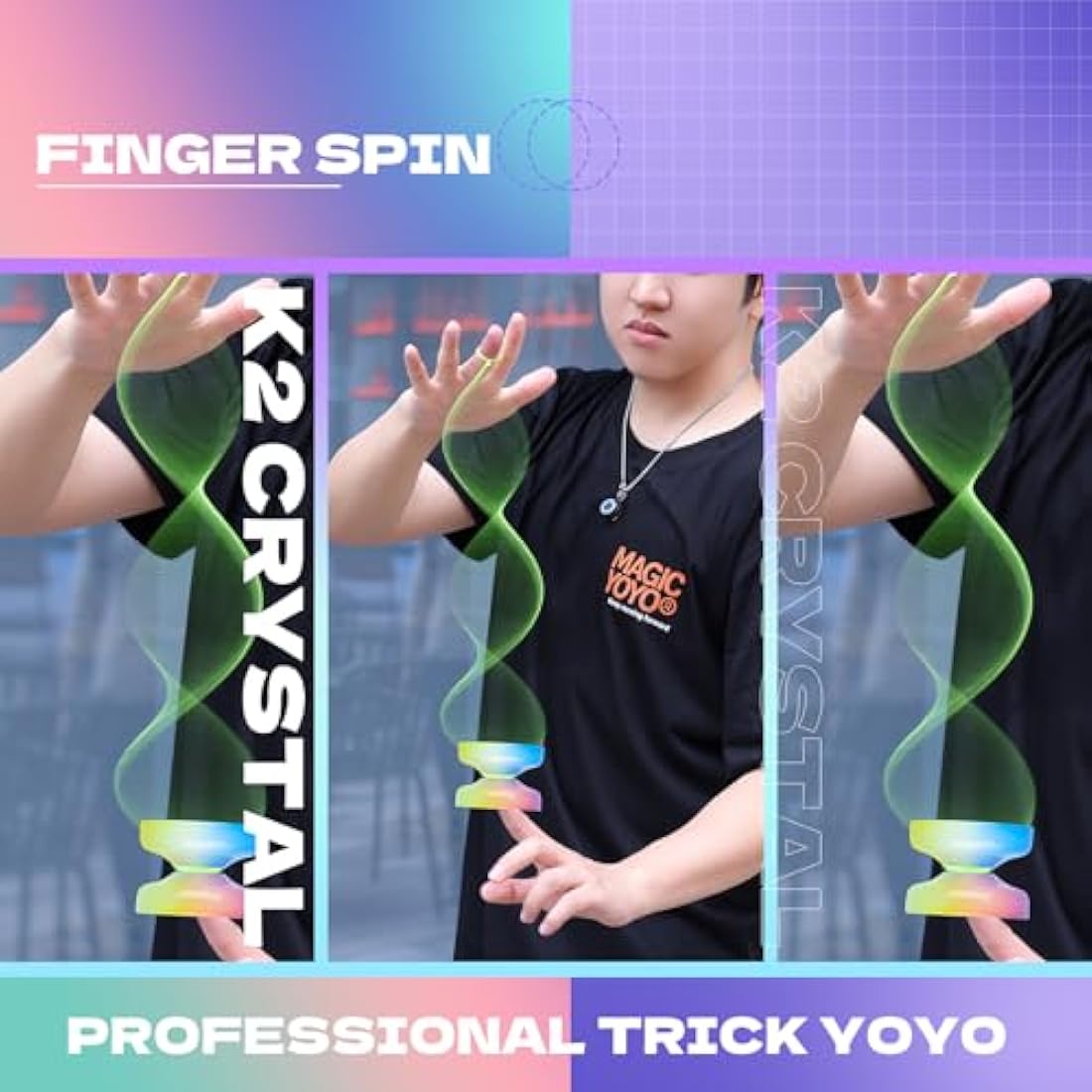 SHUNGRU Yoyo K2 Blue Pink Yellow, Responsive Yo yo for Kids Beginners, Dual Purpose YoYo with Unresponsive Yo yo Bearing + 12 Yoyo Strings + Case Bag + Bearing Remover Tool
