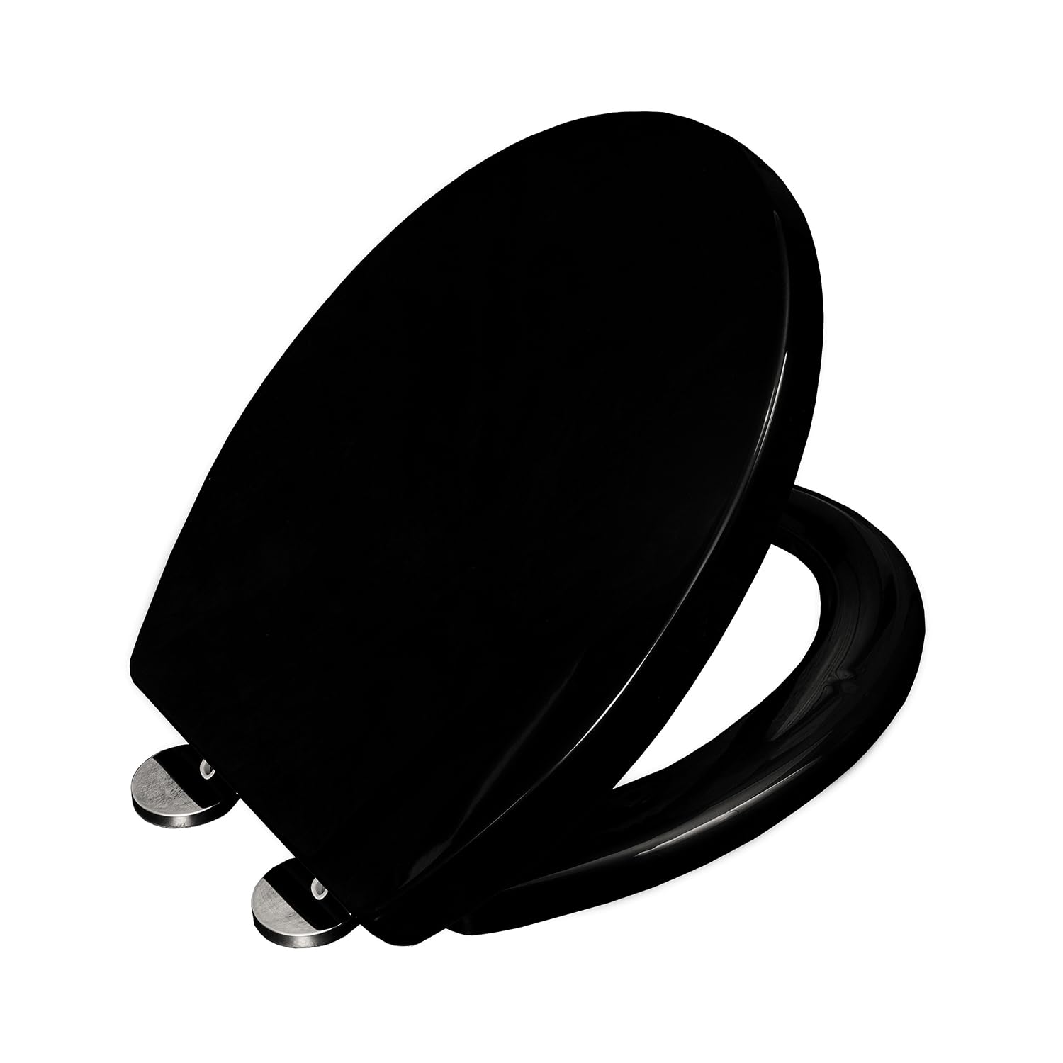 Live4gadgets Quick Release Toilet Seat Black Toilet seat Soft Close & Hinges for Easy Cleaning Universal Bathroom, Heavy-Duty UF Material, Top &