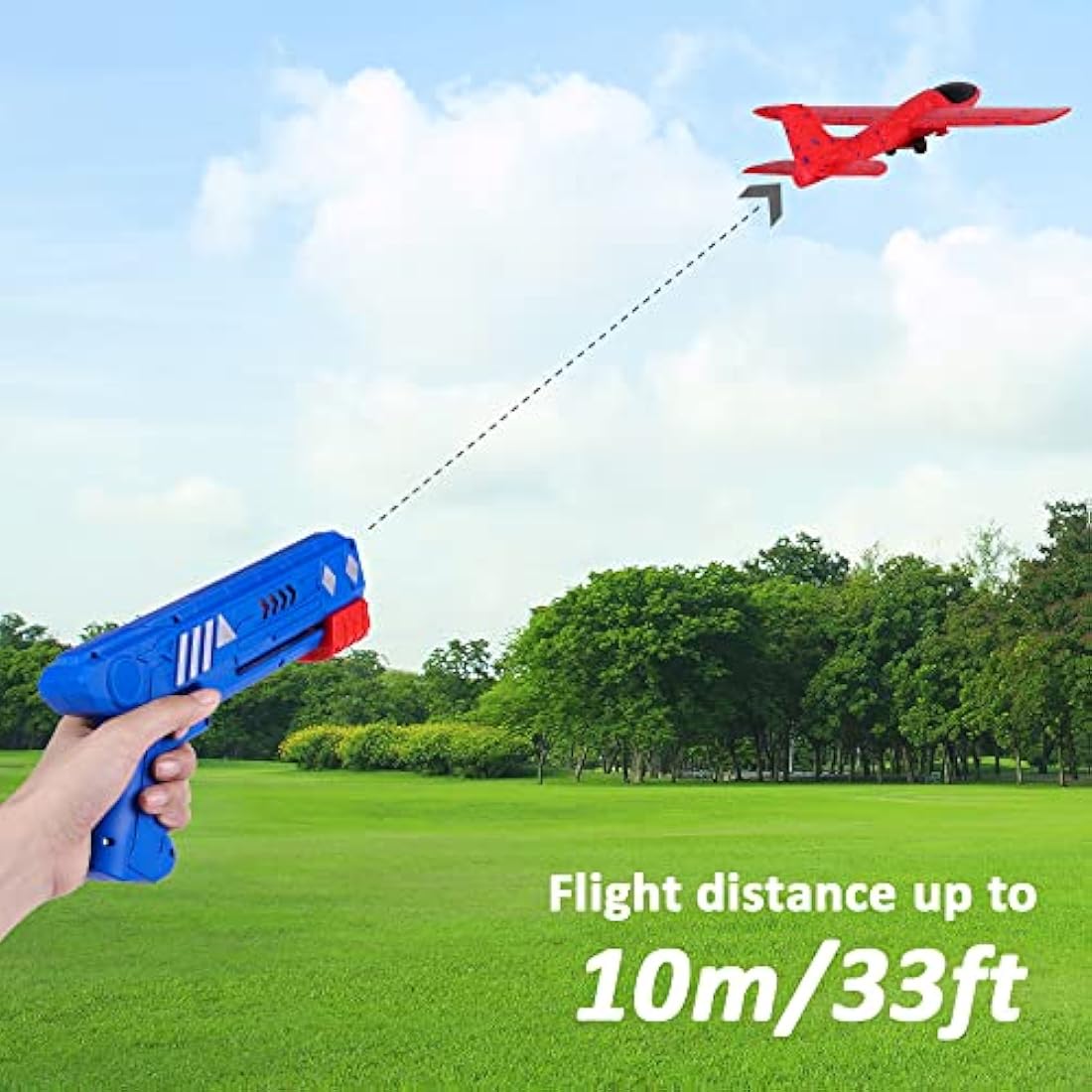 Ksera Airplane Toy Launcher with 2 Foam Glider Planes, Birthday Gift for Boys & Girls Aged 5-11