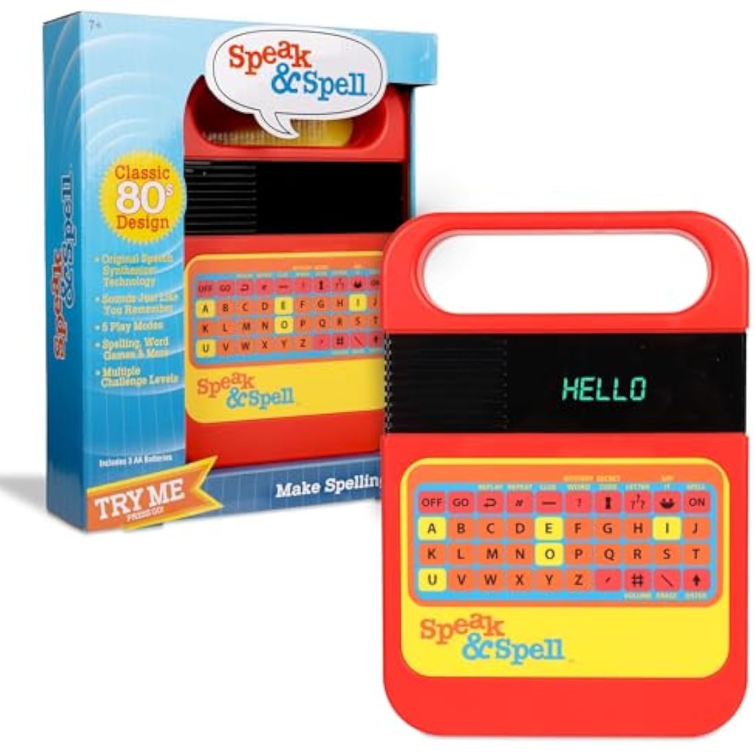 Retro | Speak & Spell Electronic Game | Classic Retro Interactive Toy, Educational Learning System For Boys & Girls Ages 7+ | Basic Fun 09624
