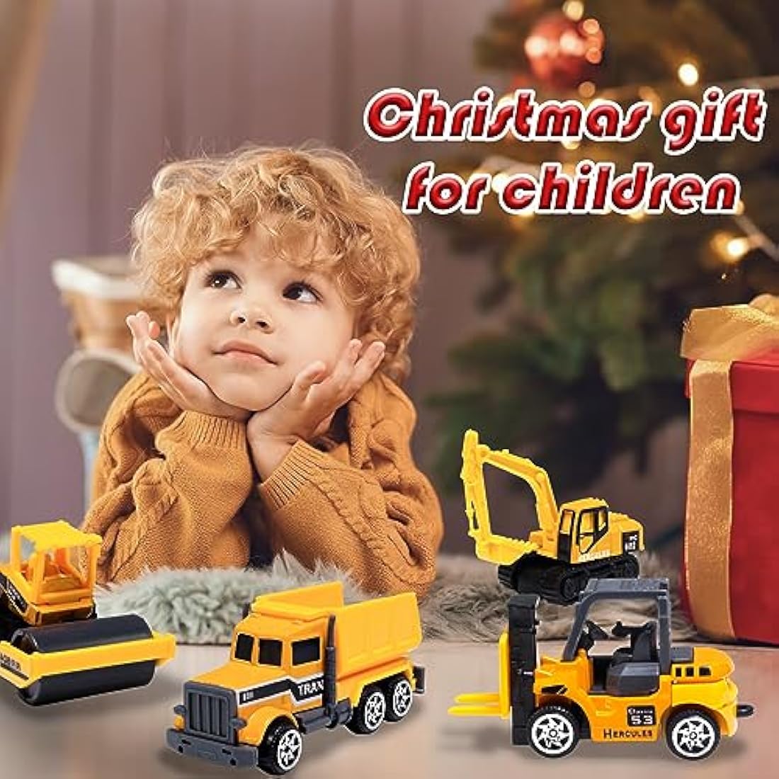 Oriate Construction Vehicles Toys, Engineering Vehicles Set Mini Digger Cake Toppers Dumper Bulldozer Dump Truck Small Toy Car Set for Kids Children Boys Girls, Gifts for Age 3 4 5 6 Year Olds