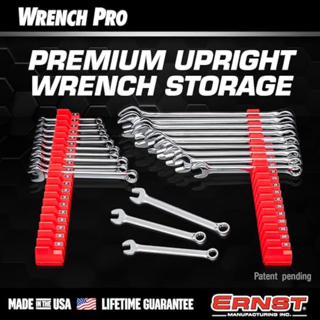 Ernst Manufacturing 40 Tool Magnetic Wrench Pro, Red