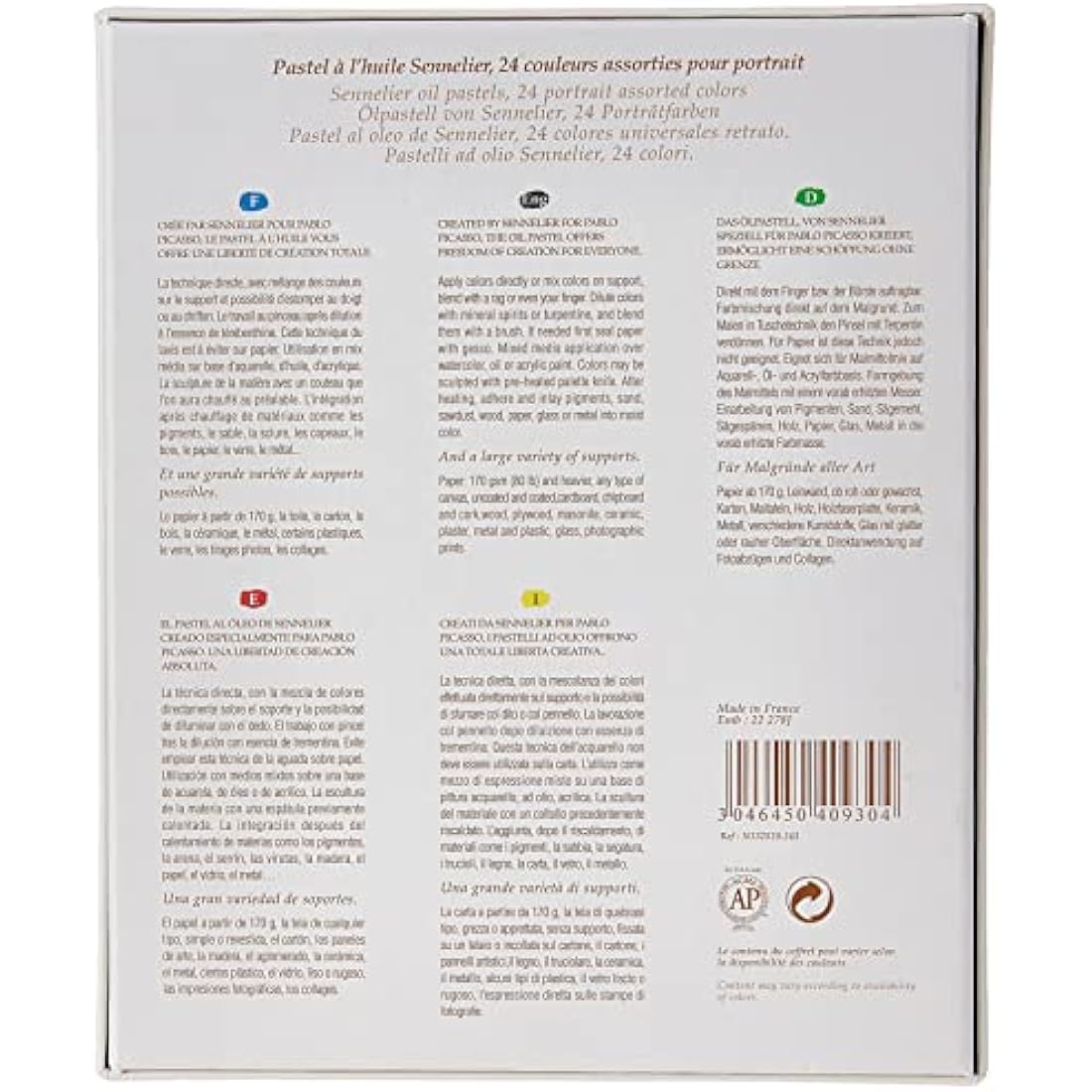 SENNELIER Cardboard Oil Pastel Set, 24 Count (Pack of 1), Portrait