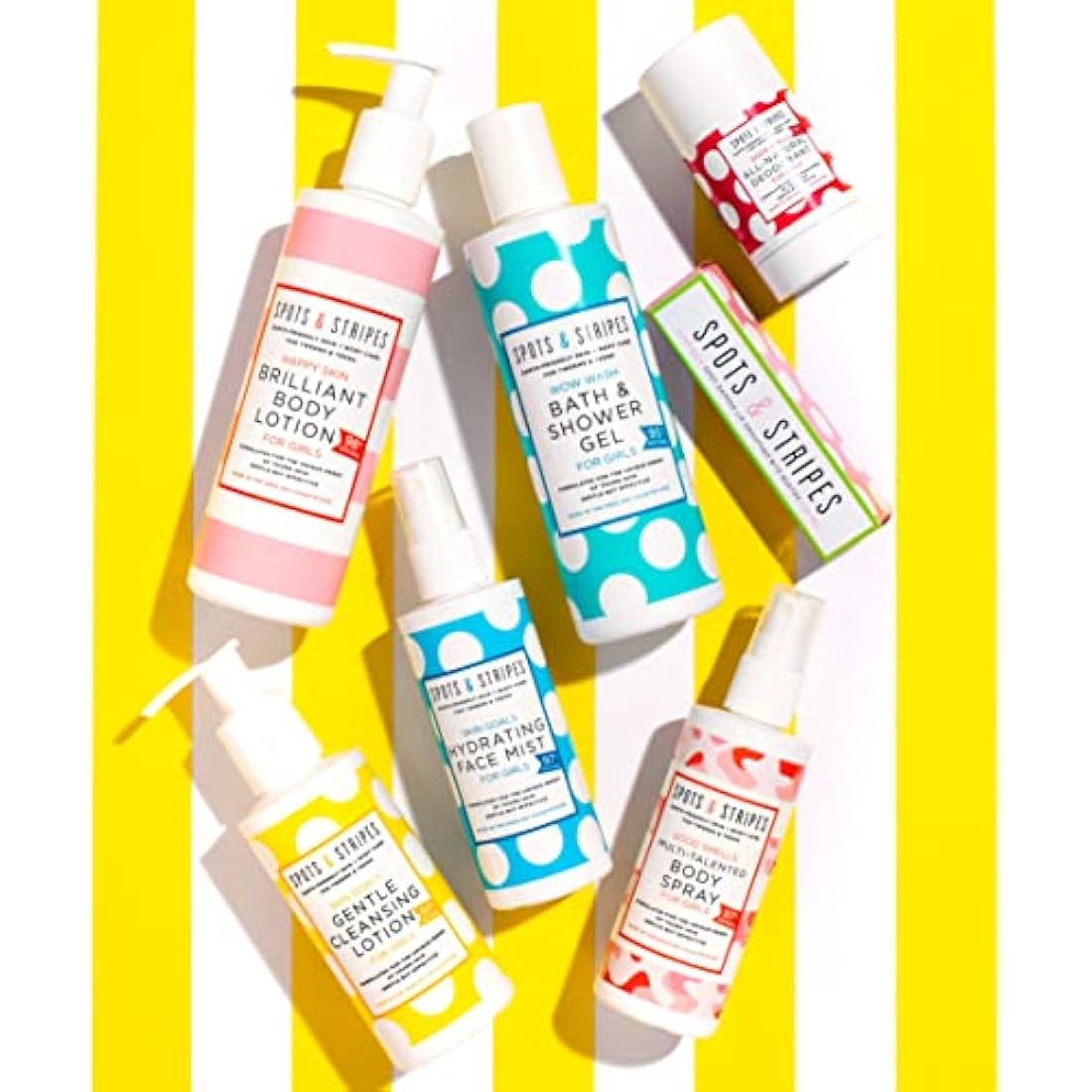 Spots & Stripes - Teen Skincare Essentials for Girls, Effective and Natural Essentials for Teen and Young Skin, with Virgin Coconut, Niaouli and Aloe Vera, Super Gentle