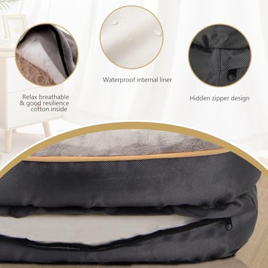 JOYELF Large Memory Foam Dog Bed, Orthopedic Dog Bed & Sofa with Removable Washable Cover and Squeaker Toys as Gift