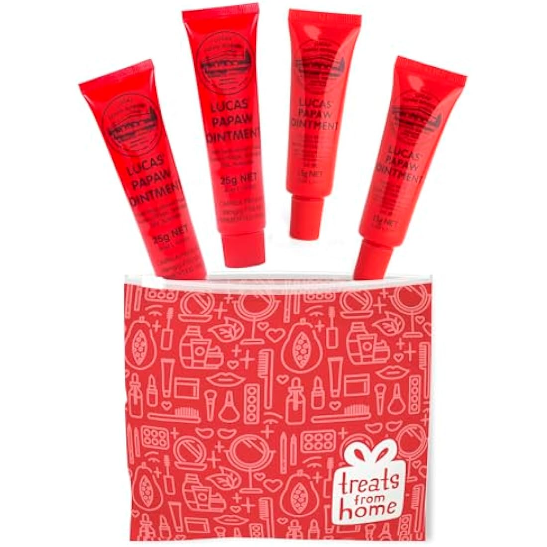 Lucas Pawpaw Lip Ointment, Lucas Pawpaw Cream, Lucas Pawpaw Ointment for Lips & Dry Skin (2x15 Gram plus 2x25 Gram)
