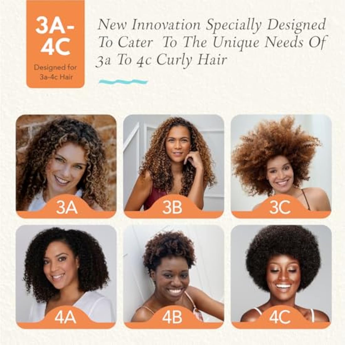 Manta Curls Anti-Breakage Hairbrush – Curl Detangling Brush for Curly & Afro Hair, Gentle Wet & Dry Hairbrush for Women, Orange