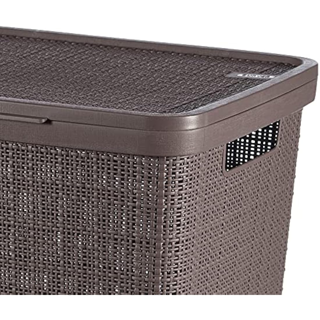 Curver Jute Woven Effect 70% Recycled Rectangular Laundry Hamper 58 Litres – Peppercorn