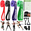 nooncrazy Resistance Bands Set, Pull Up Assistance Bands 4 Different Levels with Handles & Door Anchor & Training Poster, Gym Bands for Strength Training, Yoga, Muscle Toning for Men and Women