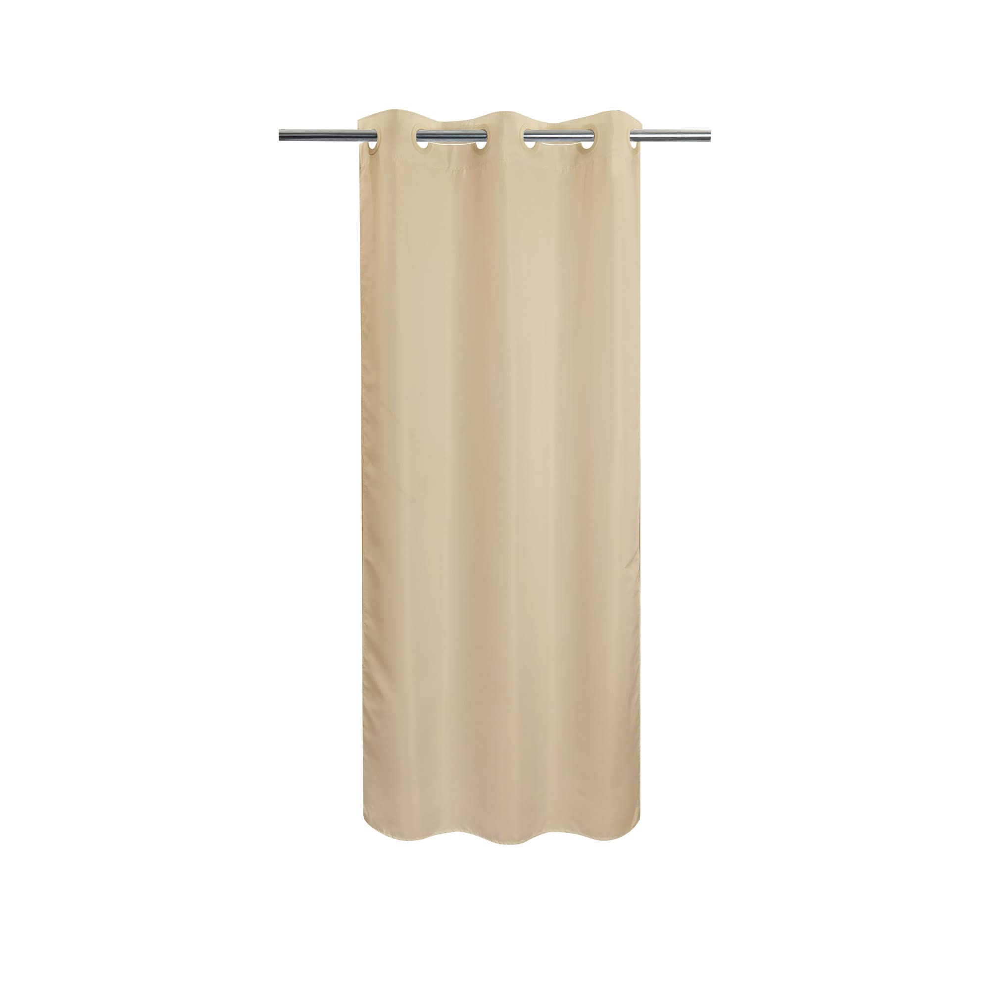 River Dream Stall Size No Hook Beige Shower Curtain Soft Microfiber - 36" Wide Small Fabric Shower Curtain Set for Narrow Stall, Waterproof &