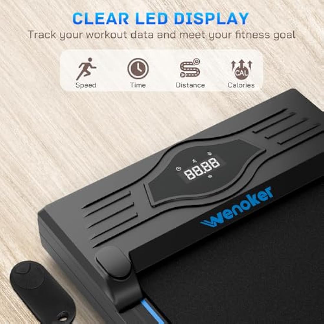 Treadmill Under Desk Walking Pad with Remote Control and LED Display Compact Exercise Machine for Home/Office Jogging